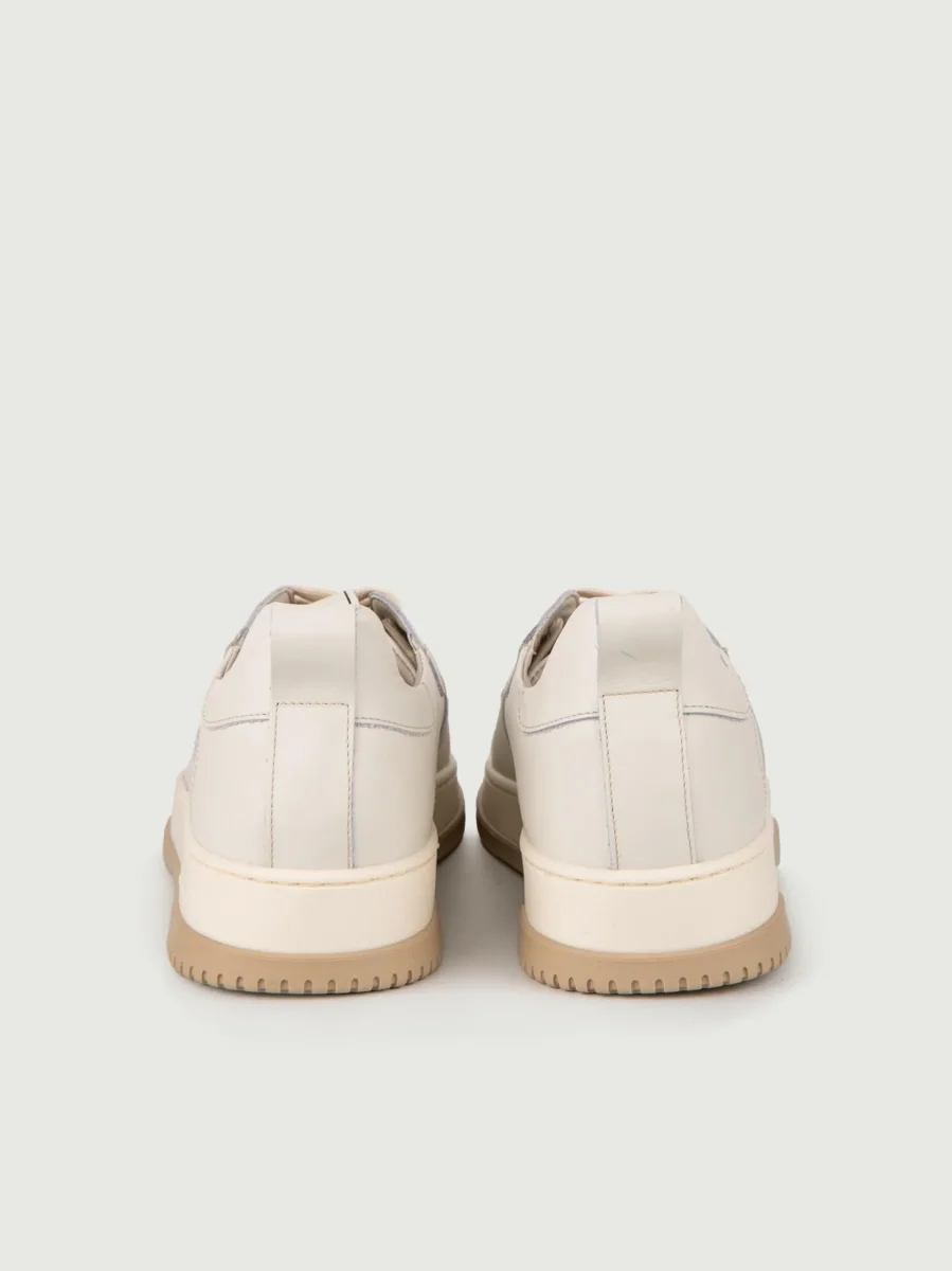 SNEAKER IN PELLE BIANCO GESSO - immagine 7