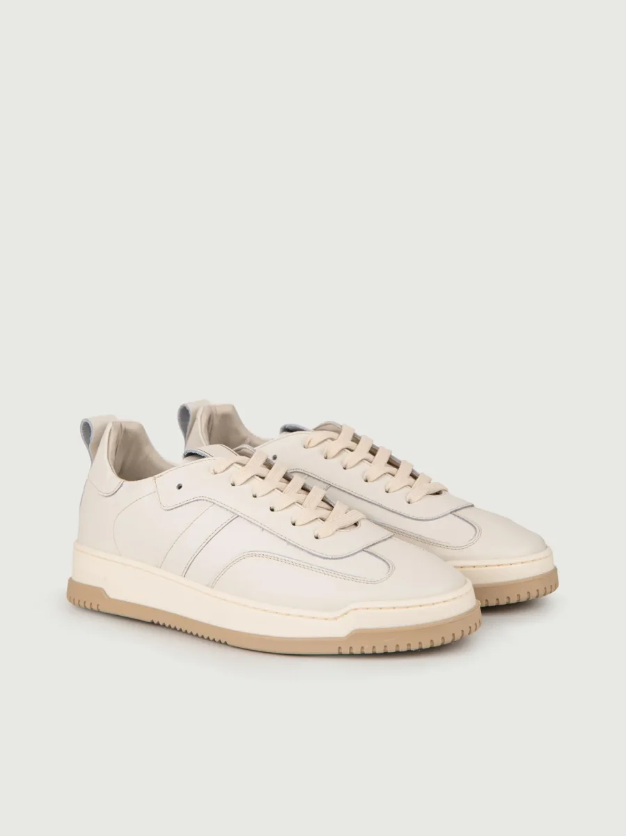 SNEAKER IN PELLE BIANCO GESSO - immagine 3