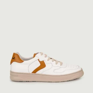 SNEAKER LAYTON 01 IN PELLE BIANCO E MARRONE