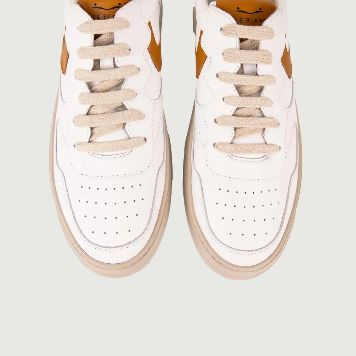 SNEAKER LAYTON 01 IN PELLE BIANCO E MARRONE - immagine 5