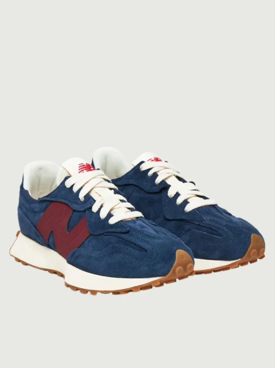 SNEAKER NEW BALANCE 327 CAMOSCIO BLU E BORGOGNA - immagine 3