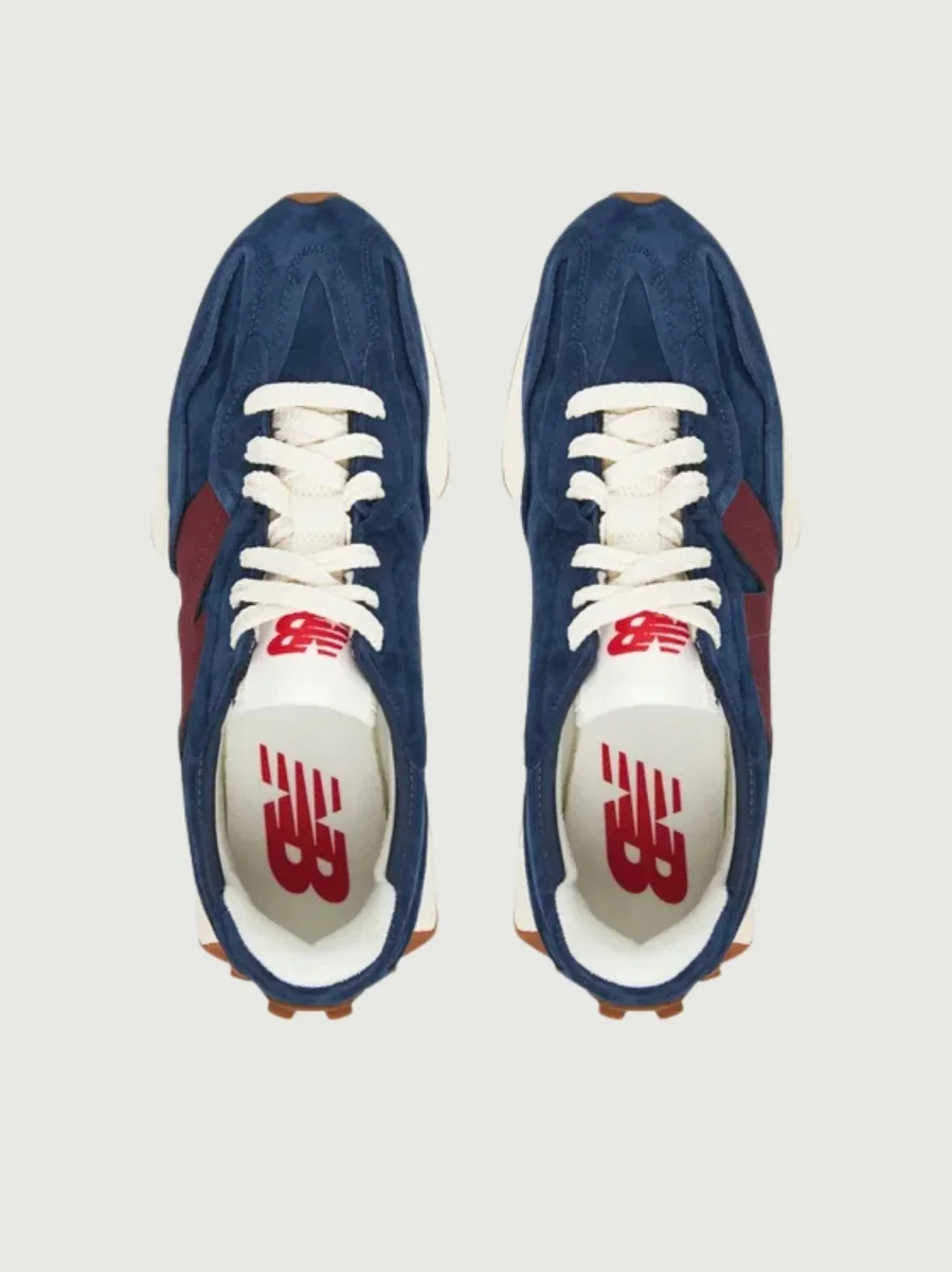 SNEAKER NEW BALANCE 327 CAMOSCIO BLU E BORGOGNA - immagine 5