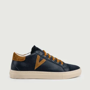 SNEAKER OLYMPIC BLU E CUOIO