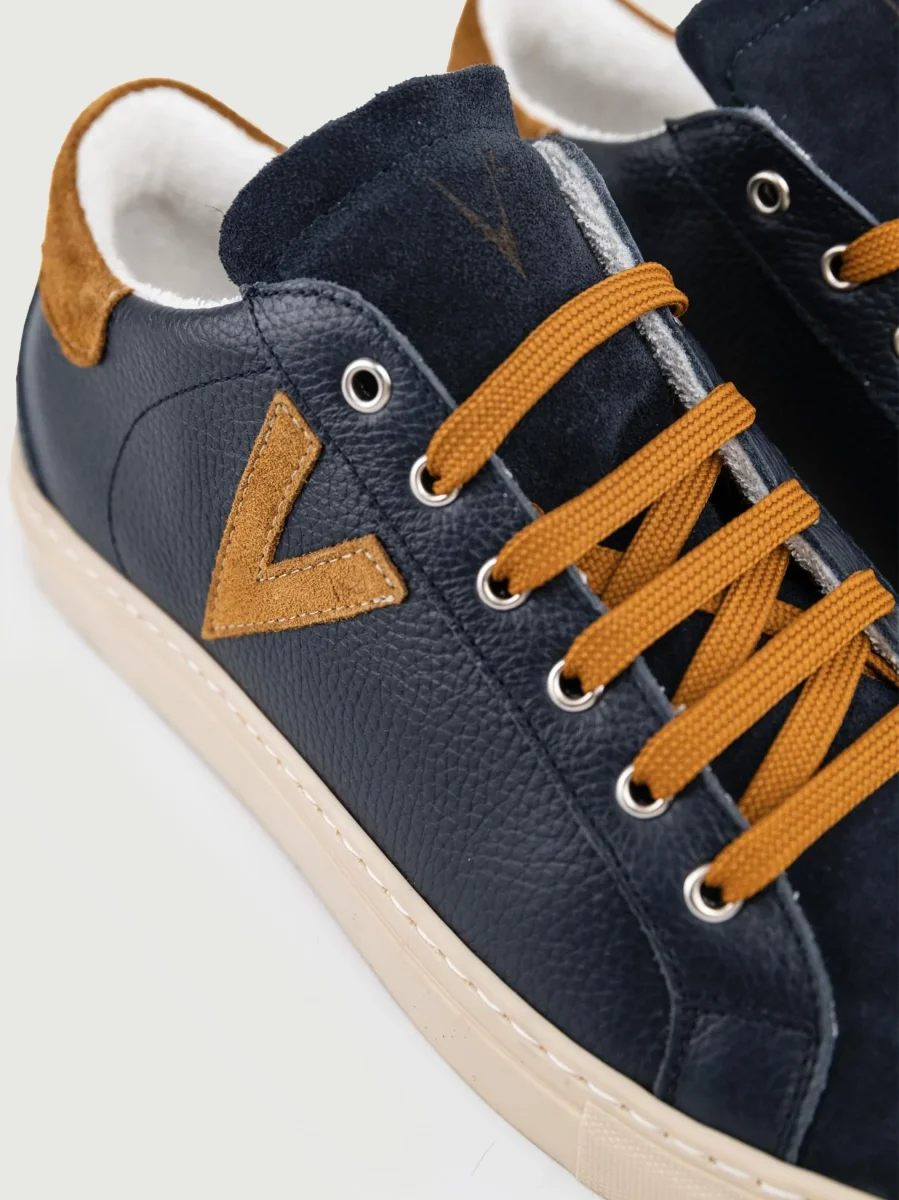 SNEAKER OLYMPIC BLU E CUOIO - immagine 6