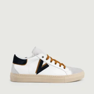 SNEAKER OLYMPIC BLU E CUOIO