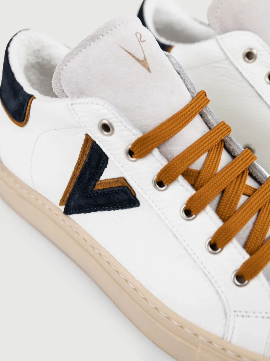 SNEAKER OLYMPIC BLU E CUOIO - immagine 6