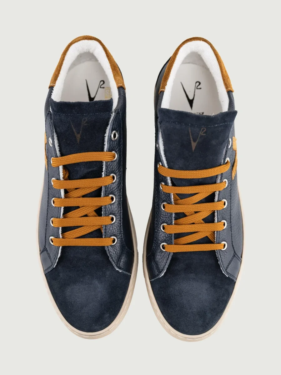 SNEAKER OLYMPIC BLU E CUOIO - immagine 5