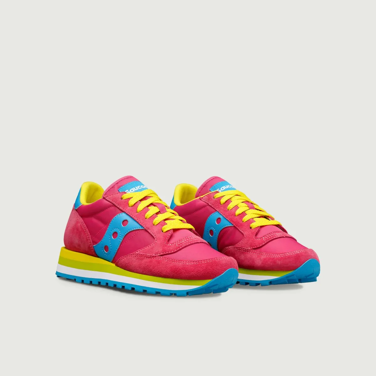 SNEAKER SAUCONY JAZZ TRIPLE ROSA AZZURRO E GIALLO - immagine 3