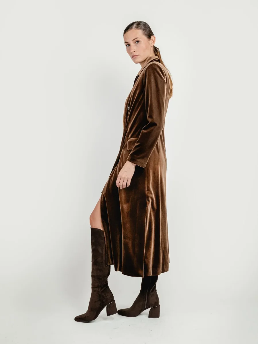 SPOLVERINO DOPPIOPETTO IN VELLUTO CAFFÈ - immagine 4