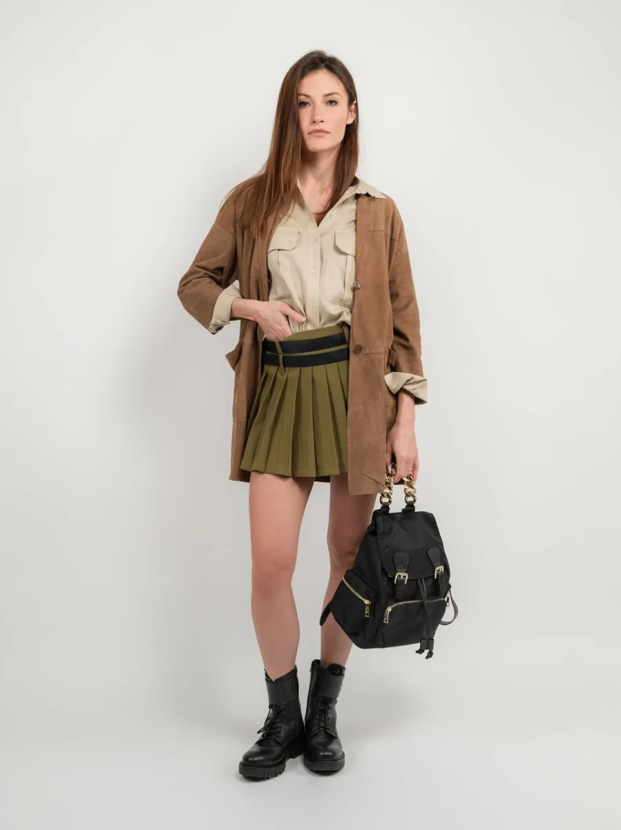 SPOLVERINO VIRGINIA IN CAMOSCIO CON MANICHE A 3/4 - immagine 7