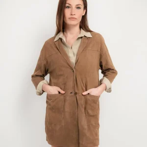 SPOLVERINO VIRGINIA IN CAMOSCIO CON MANICHE A 3/4