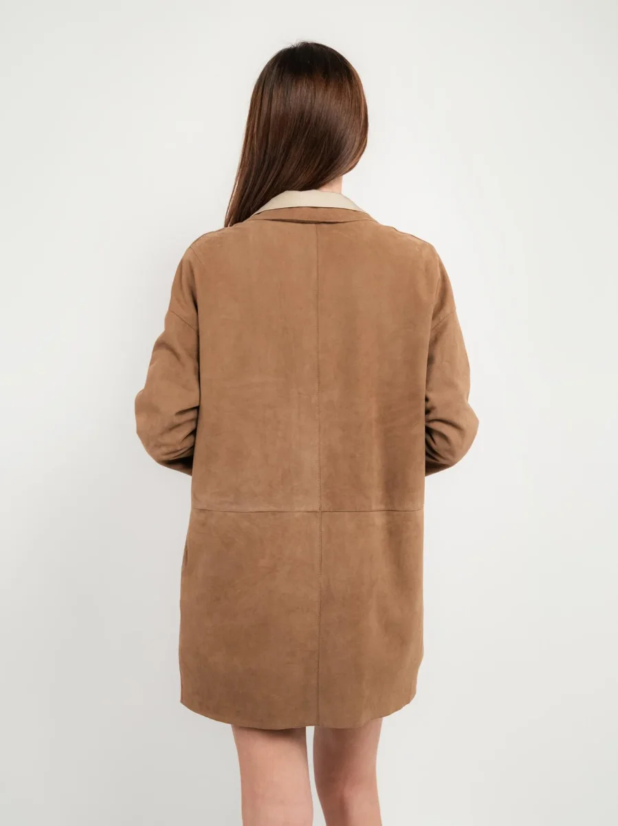 SPOLVERINO VIRGINIA IN CAMOSCIO CON MANICHE A 3/4 - immagine 6