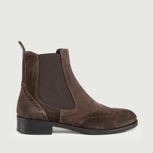 STIVALETTO BEATLES IN CAMOSCIO TESTA MORO