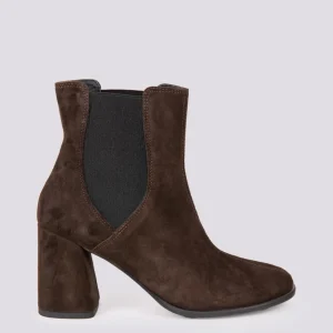 STIVALETTO CON ELASTICI IN CAMOSCIO marrone