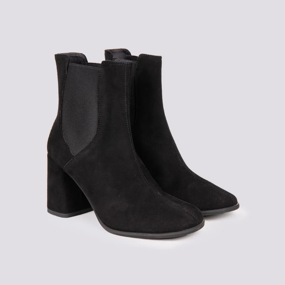 STIVALETTO CON ELASTICI IN CAMOSCIO nero - immagine 3