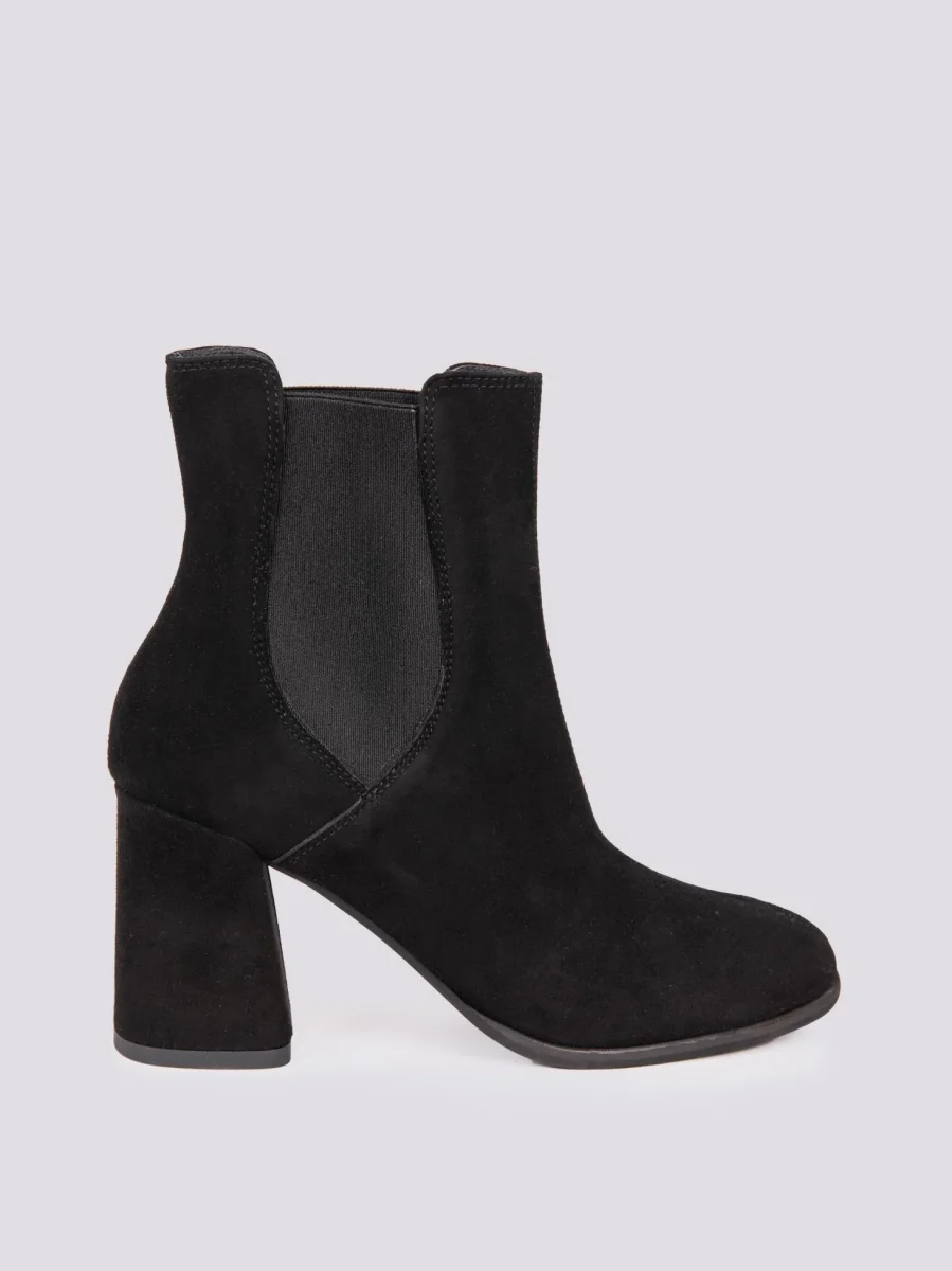 STIVALETTO CON ELASTICI IN CAMOSCIO nero