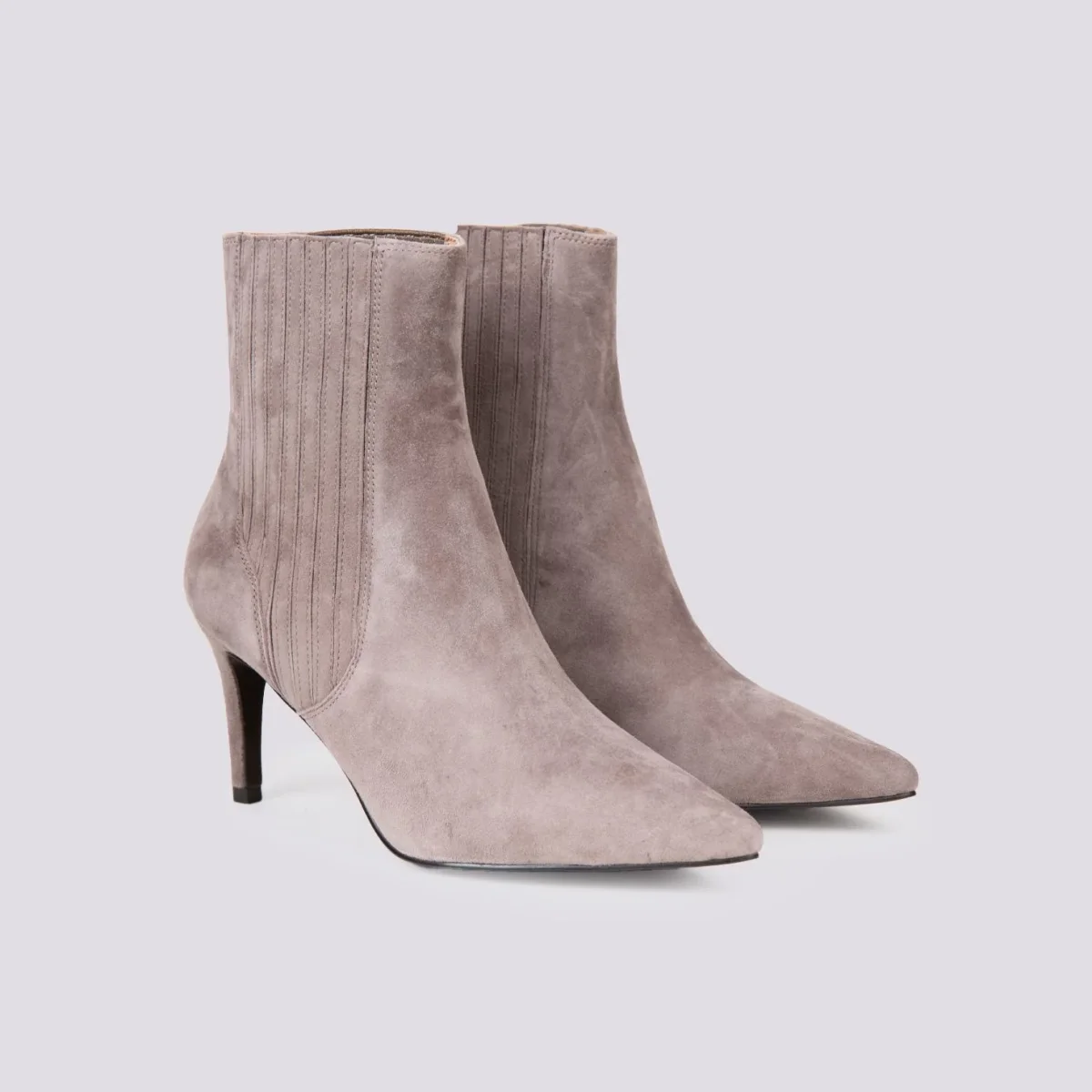 STIVALETTO CON TACCO a spillo IN CAMOSCIO GRIGIO - immagine 3