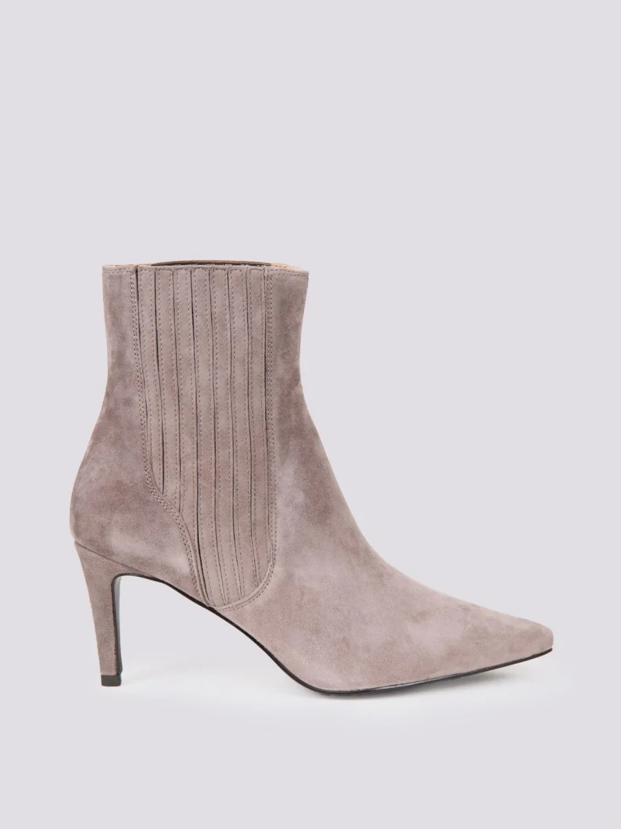 STIVALETTO CON TACCO a spillo IN CAMOSCIO GRIGIO