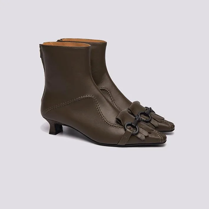 STIVALETTO IN NAPPA CON FRANGE - immagine 3