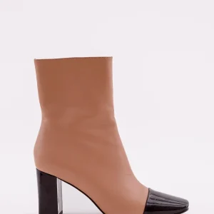 STIVALETTO IN PELLE E VERNICE