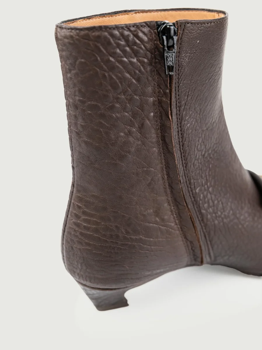 STIVALETTO IN PELLE MARTELLATA CON FRANGE TESTA MORO - immagine 7