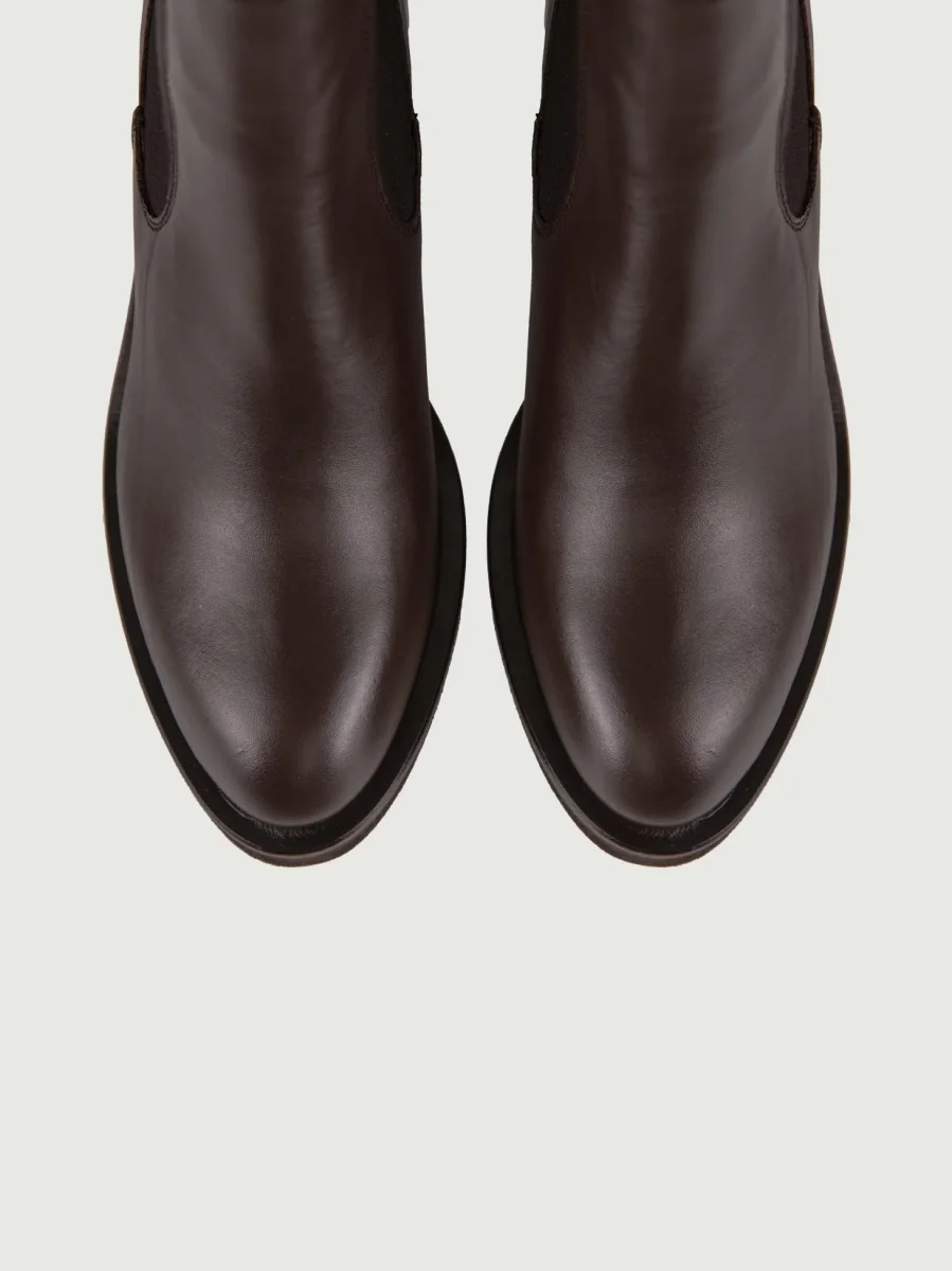 STIVALETTO IN PELLE TESTA MORO CON PUNTA ARROTONDATA - immagine 5