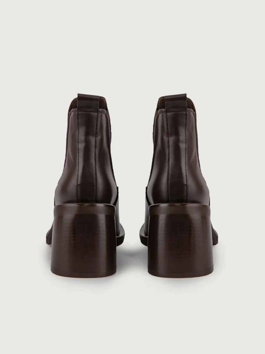 STIVALETTO IN PELLE TESTA MORO CON PUNTA ARROTONDATA - immagine 4