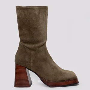 STIVALETTO PUNTA SQUADRATA IN CAMOSCIO