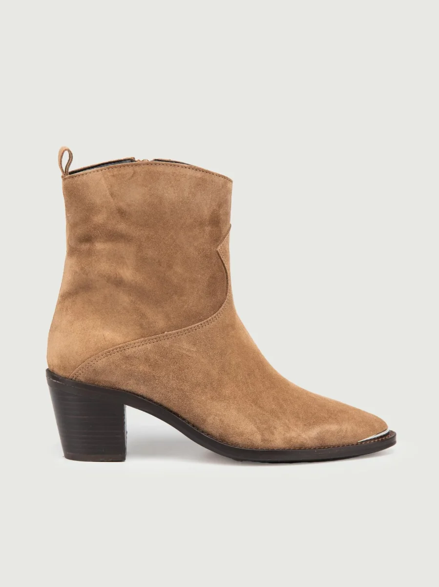 STIVALETTO TEXANO BEIGE CON PUNTALE