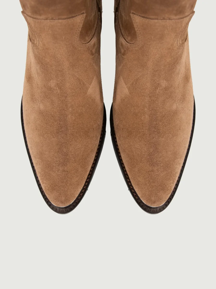 STIVALETTO TEXANO BEIGE CON PUNTALE - immagine 5