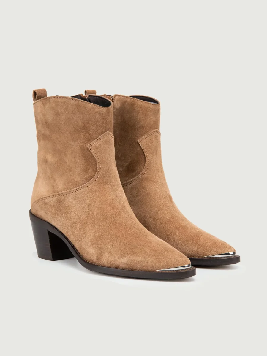 STIVALETTO TEXANO BEIGE CON PUNTALE - immagine 3