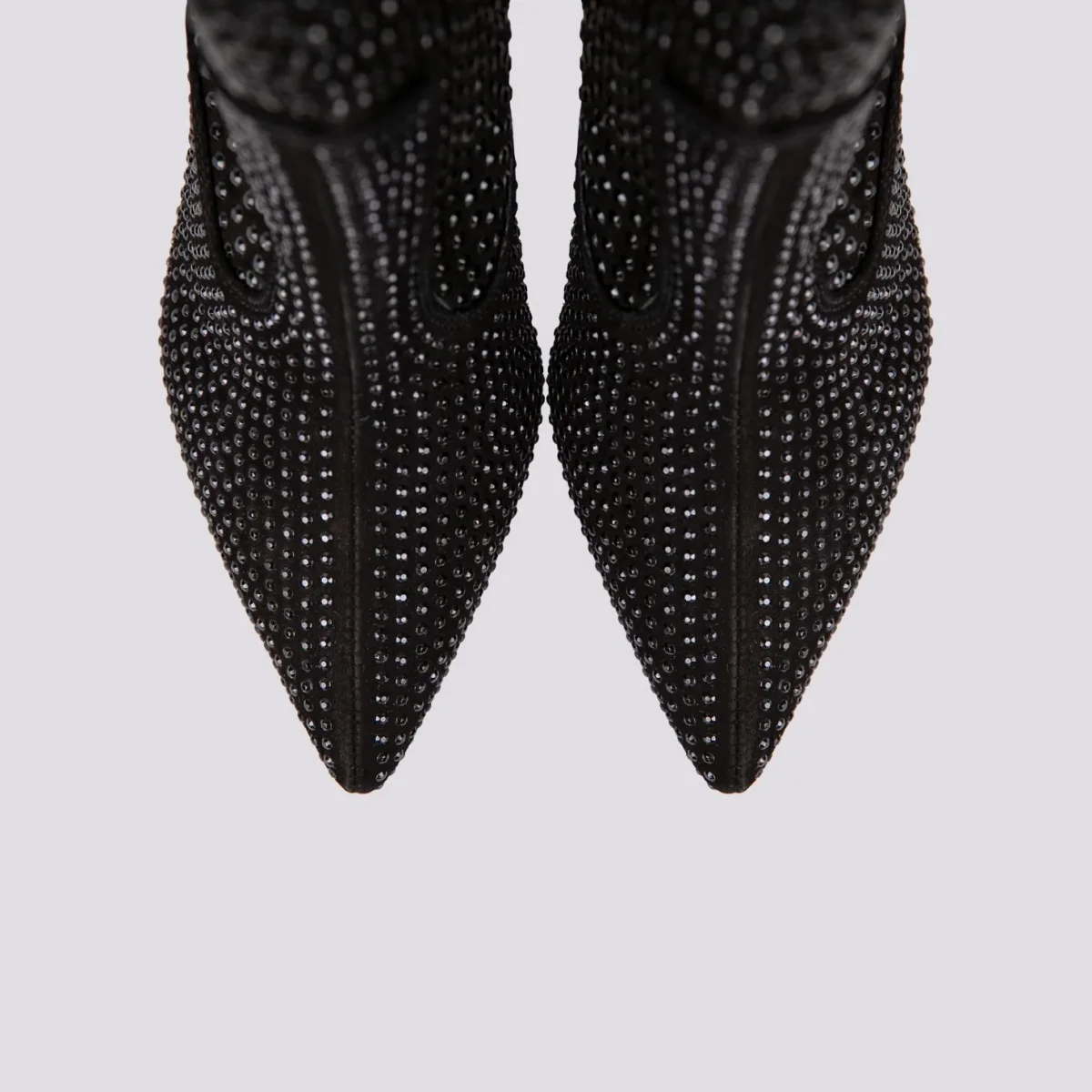 STIVALETTO TEXANO CON APPLICAZIONI STRASS E TACCO A ROCCHETTO NERO - immagine 5