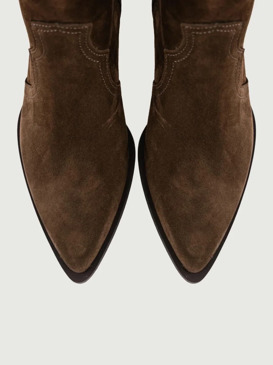 STIVALETTO TEXANO IN CAMOSCIO MUSTANG - immagine 5