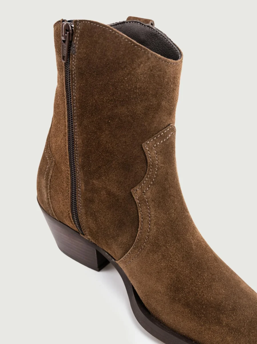 STIVALETTO TEXANO IN CAMOSCIO MUSTANG - immagine 6