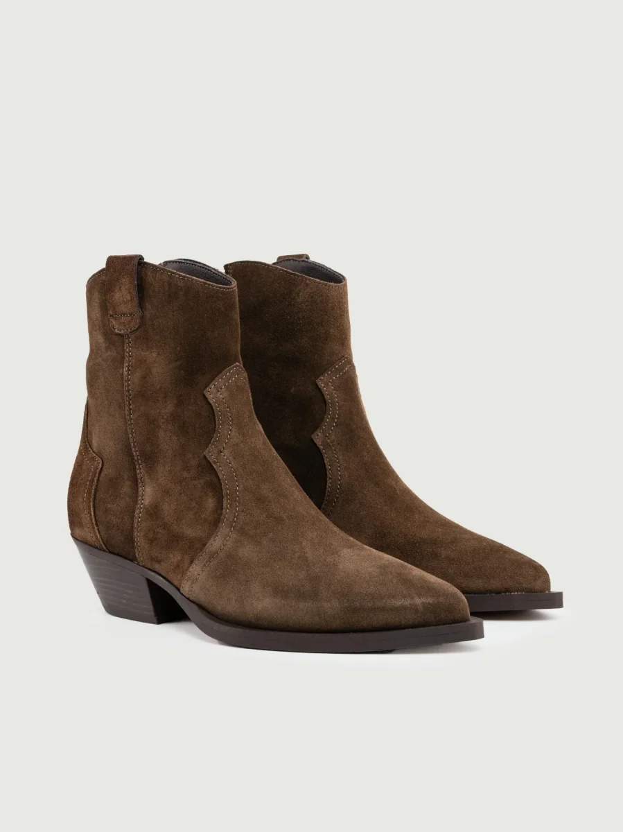 STIVALETTO TEXANO IN CAMOSCIO MUSTANG - immagine 3