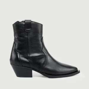 STIVALETTO TEXANO IN PELLE NERO