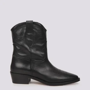 STIVALETTO TEXANO IN PELLE NERO
