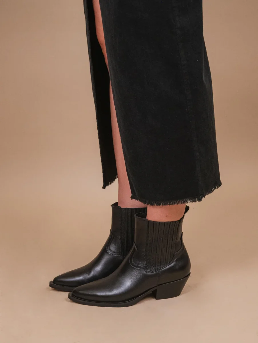 STIVALETTO TEXANO IN PELLE NERO - immagine 7