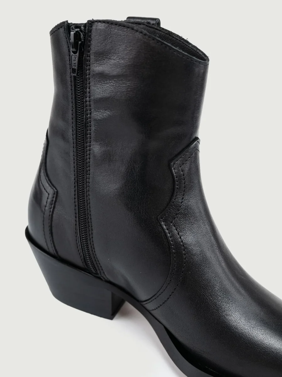 STIVALETTO TEXANO IN PELLE NERO - immagine 6