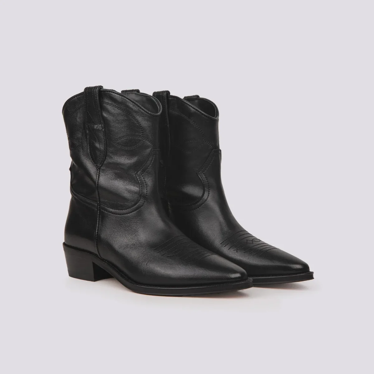 STIVALETTO TEXANO IN PELLE NERO - immagine 3