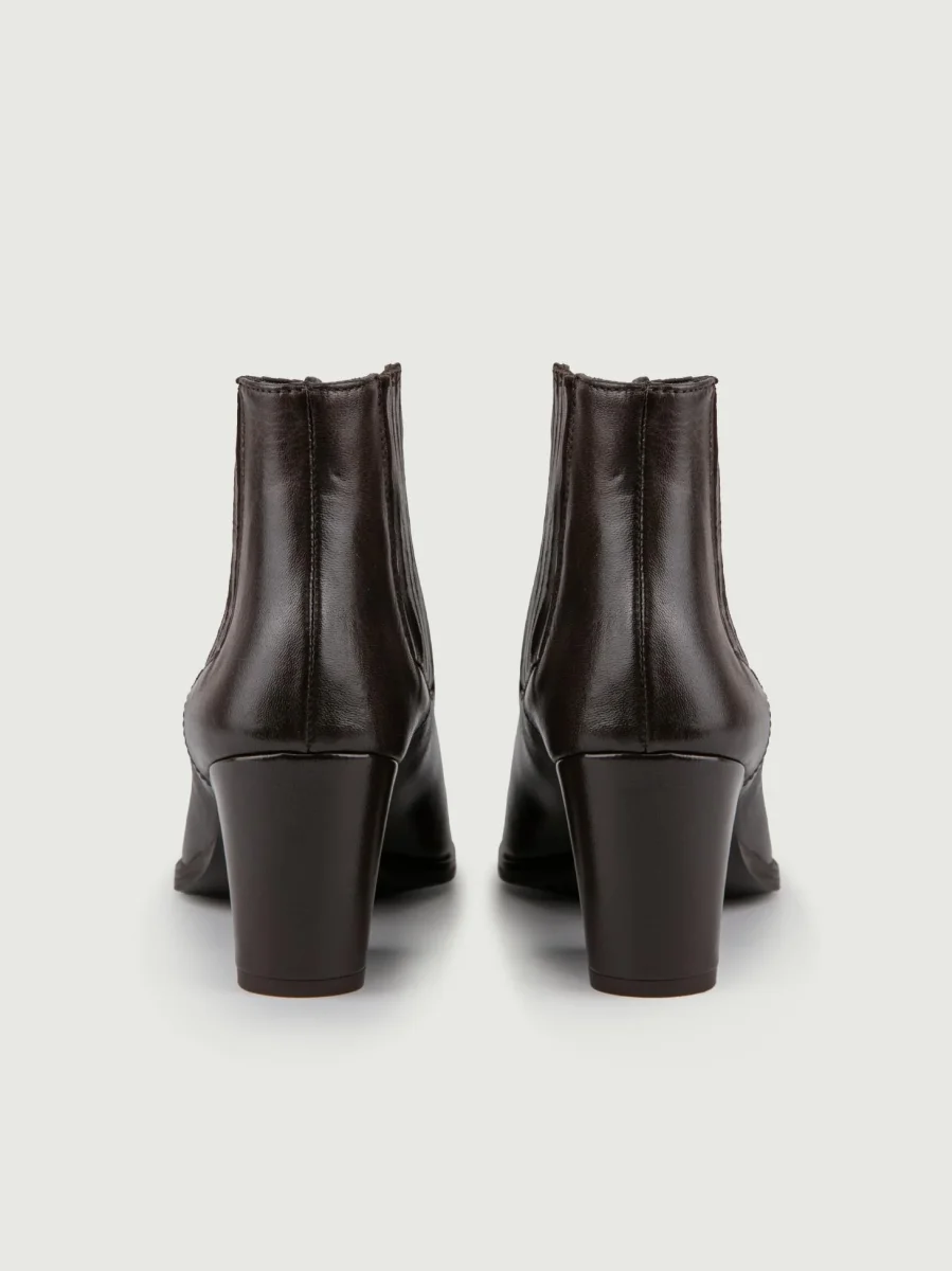 STIVALETTO TEXANO IN PELLE TESTA MORO CON SCOLLO - immagine 4