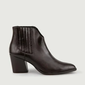 STIVALETTO TEXANO IN PELLE TESTA MORO CON SCOLLO