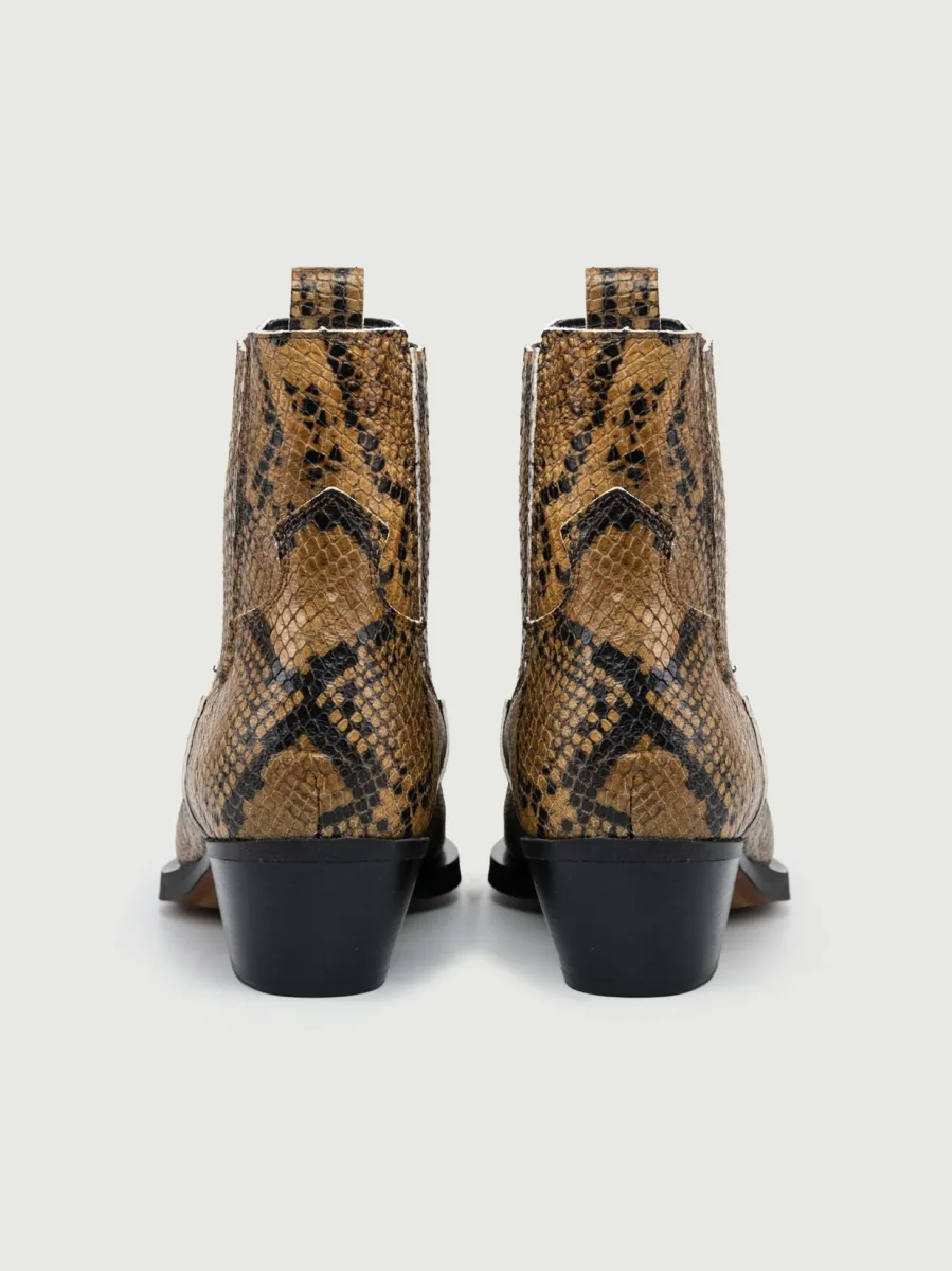 STIVALETTO TEXANO STAMPA PITONE CARAMELLO - immagine 4