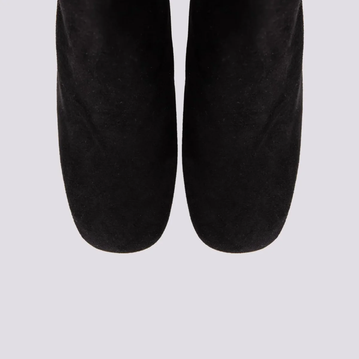 STIVALE ALTO IN CAMOSCIO NERO CON TACCO SPESSO E PLATEAU - immagine 5