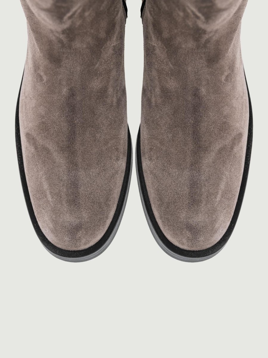 STIVALE ALTO IN PELLE SCAMOSCIATA GRIGIO - immagine 5