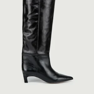 STIVALE A PUNTA IN PELLE NERA