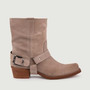 STIVALE BIKER SCAMOSCIATO COLOR LEGNO