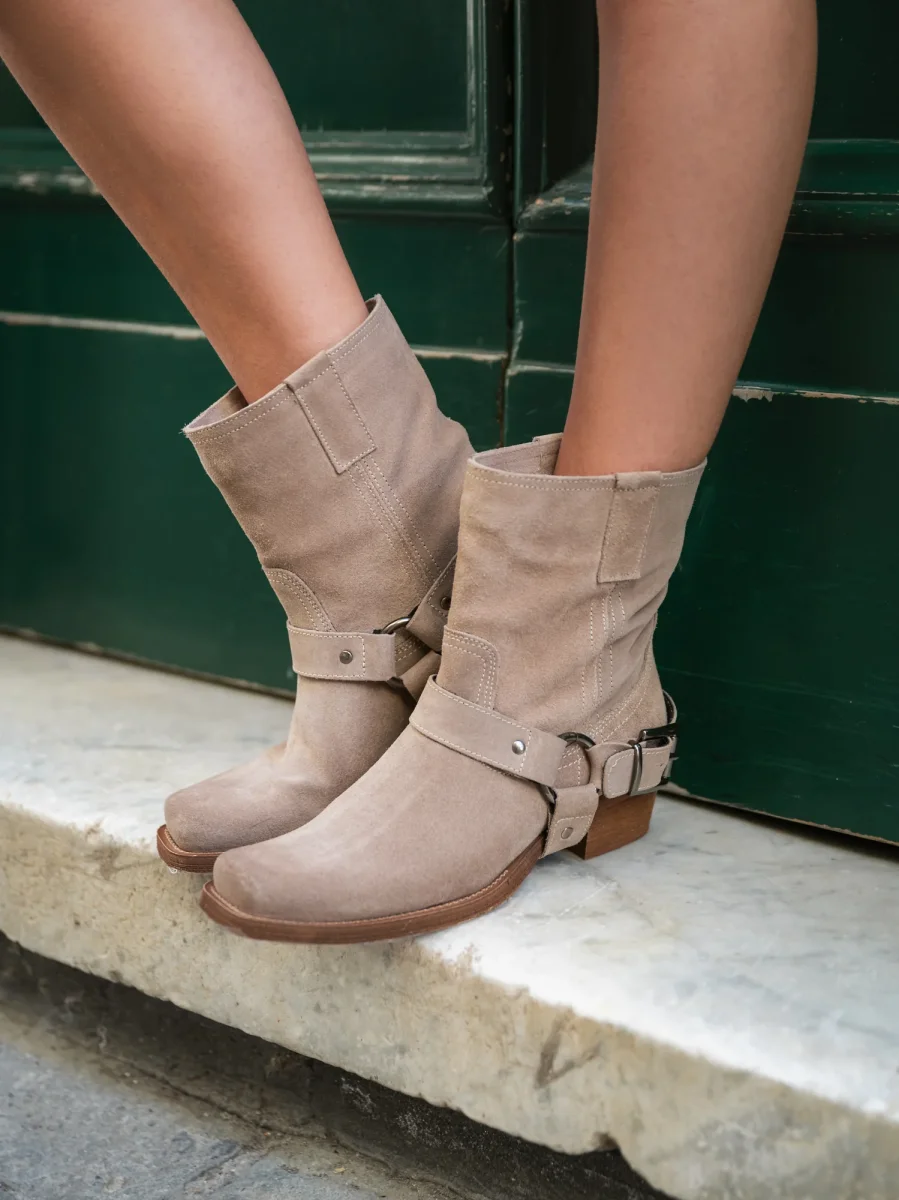 STIVALE BIKER SCAMOSCIATO COLOR LEGNO - immagine 7