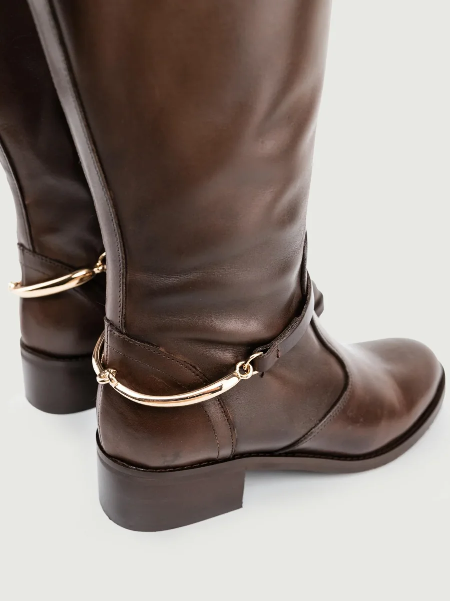 STIVALE CON MORSETTO POSTERIORE TESTA MORO - immagine 6