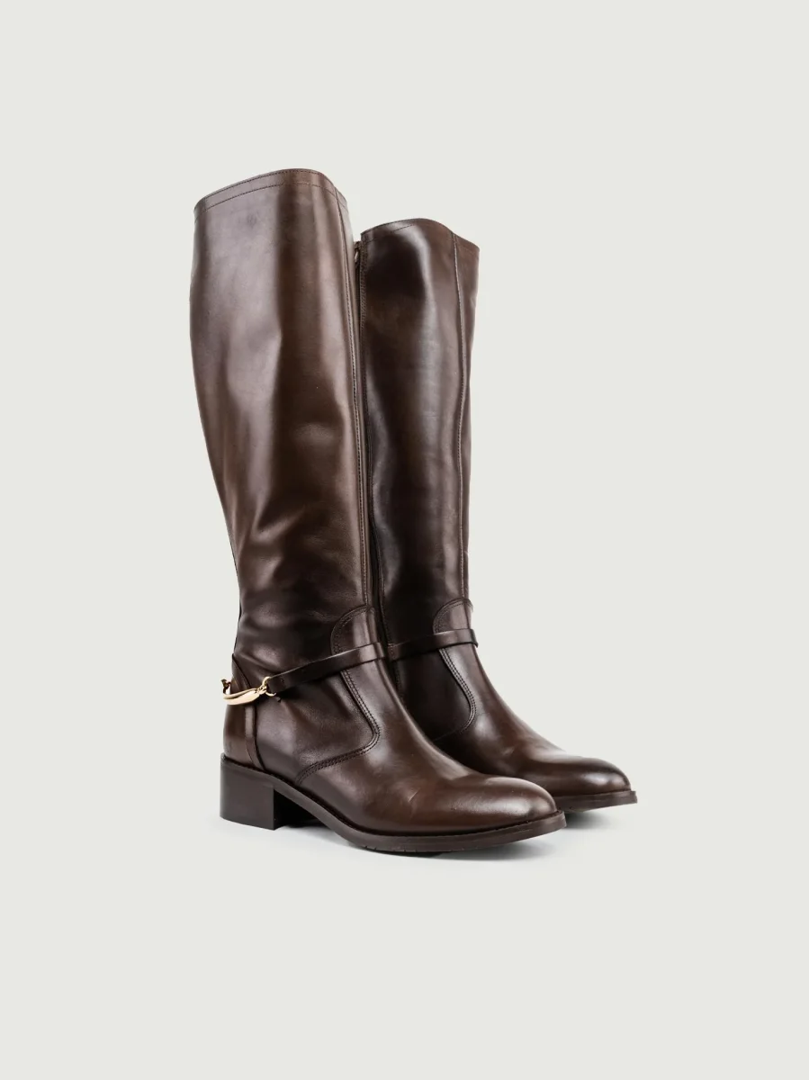 STIVALE CON MORSETTO POSTERIORE TESTA MORO - immagine 3